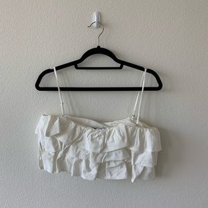 Zara white ruffle crop top